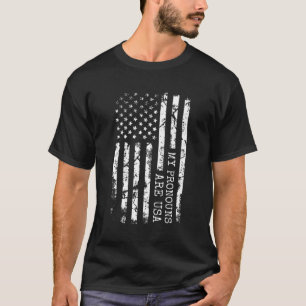 T-shirt Mes Pronounours Sont Américains 4 juillet Drapeau