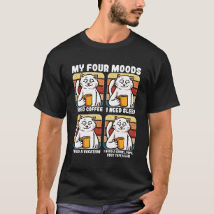 T-shirt Mes quatre humeurs ont besoin de café sommeil vaca