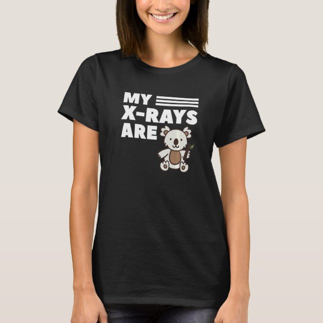 T-shirt Mes Rayons X Sont Café Et Koala Radiologie Radiolo (Devant)