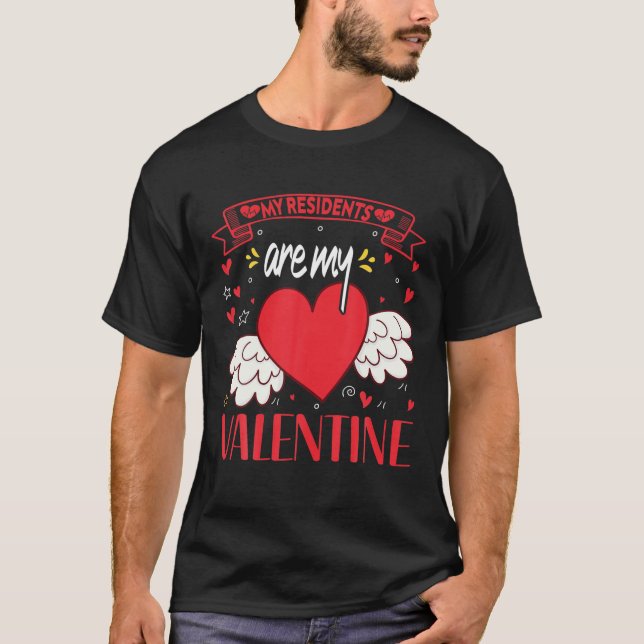 T-shirt Mes Résidents Sont Mon Infirmière Valentine Avec D (Devant)