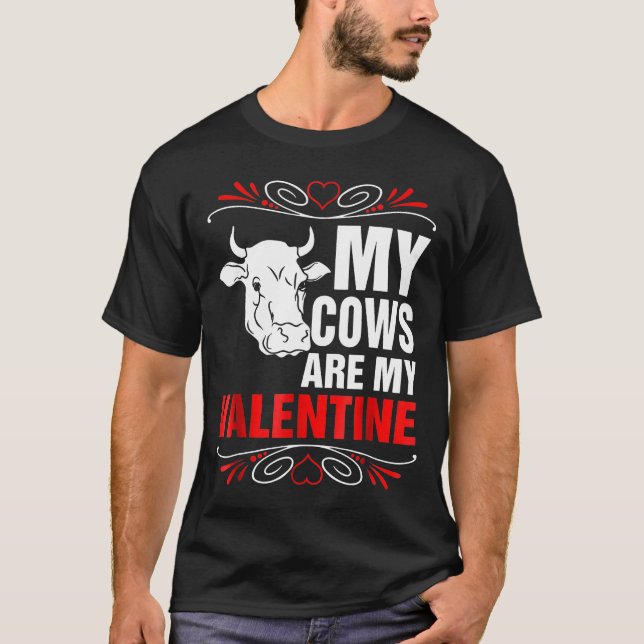 T-shirt Mes vaches sont ma Saint Valentin (Devant)