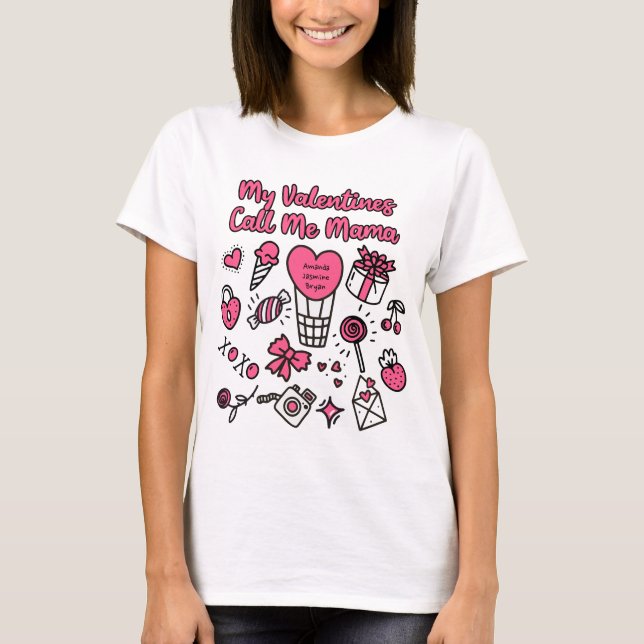 T-shirt Mes Valentins M'Appelent Maman (Devant)