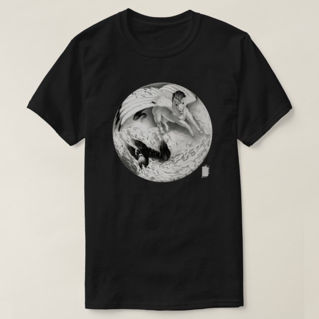 T-shirt Mesa Pegasus et cauchemar Yin Yang (Design devant)