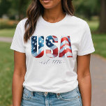 T-shirt Mesdames 4 juillet Chemises<br><div class="desc">Célébrez avec style ces dames 4 juillet chemises, parfaites pour montrer votre fierté patriotique tout l'été. Que vous soyez en jardin pour un barbecue, un pique-nique sur la plage ou un feu d'artifice, ce t-shirt du 4 juillet présente un dessin américain audacieux, un drapeau américain et l'expression "est. 1776" en...</div>
