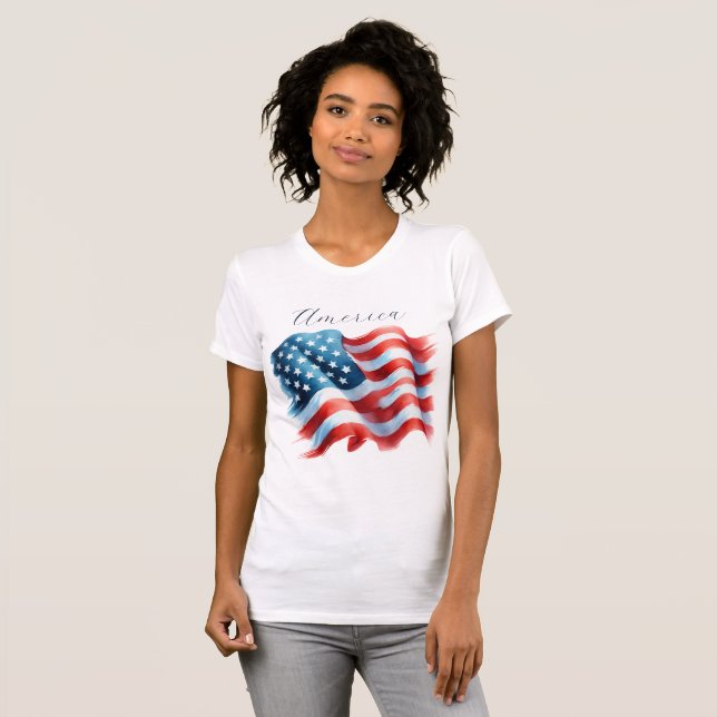 T-shirt Mesdames 4 juillet T Chemises (Devant entier)