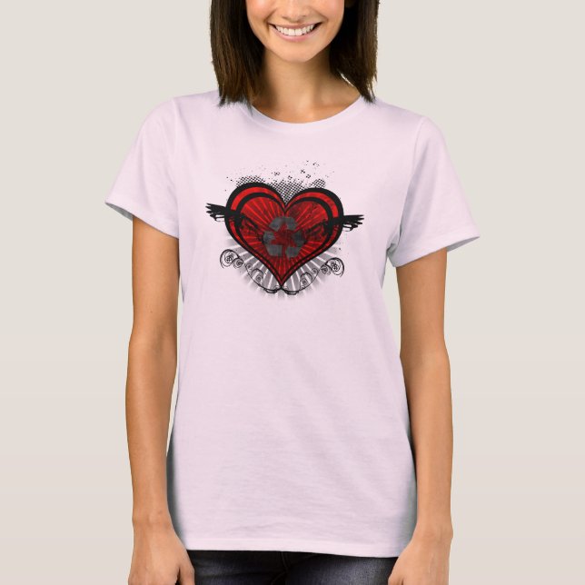 T-shirt Mesdames Coeur Recyclé (Devant)