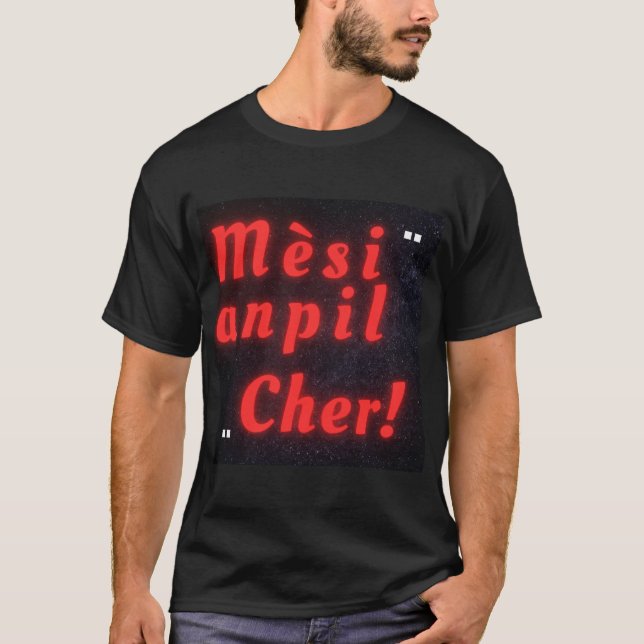 T-shirt Mesi anpil, cher créole haïtien pour merci beaucou (Devant)