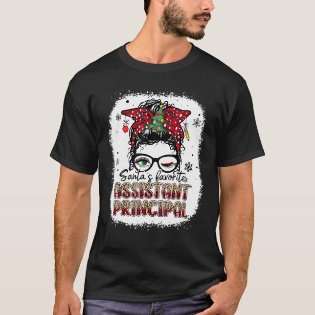 T-shirt Mess principal de l'assistant favori Père Noël bla (Devant)