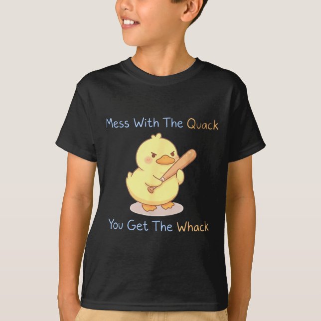T-shirt Mess With The Quack You Get The Whack Funny Duck M (Devant)