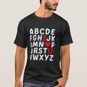 T-shirt Message Caché Alphabet Je T'Aime