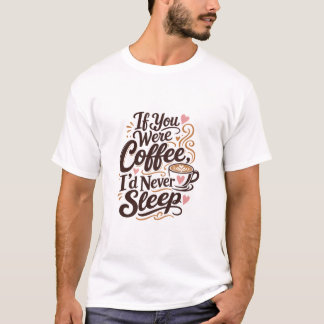 T-shirt Message coquin d'amour pour le café