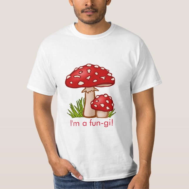 T-shirt Message de dessin de champignons rouges (Devant)