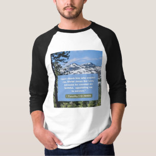 T-shirt Message de foi - 1 Timothée 1-12 - 3/4 Longueur bl