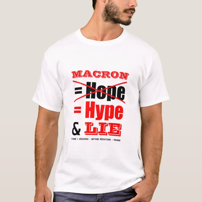 T-shirt Message de politique française au président MACRON (Devant)