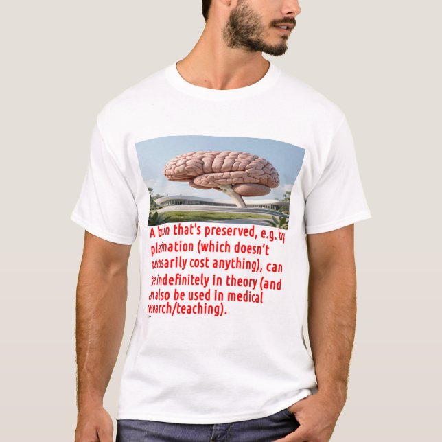 T-shirt Message de préservation du cerveau (bâtiment) (Devant)
