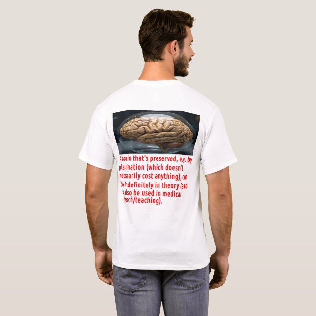 T-shirt Message de préservation du cerveau (sphéroïde) (Dos entier)