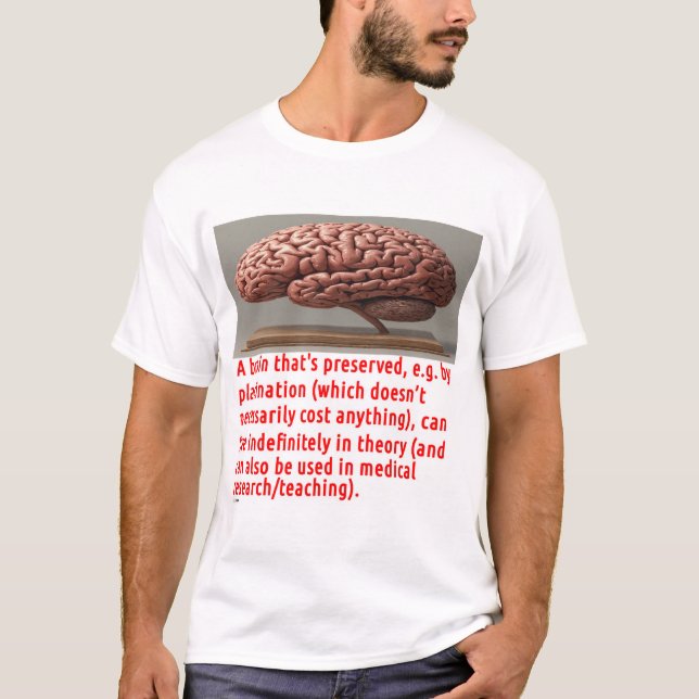 T-shirt Message de préservation du cerveau (sur bois) (Devant)