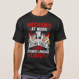 T-shirt Message de prudence mécanicien homme de mécanicien