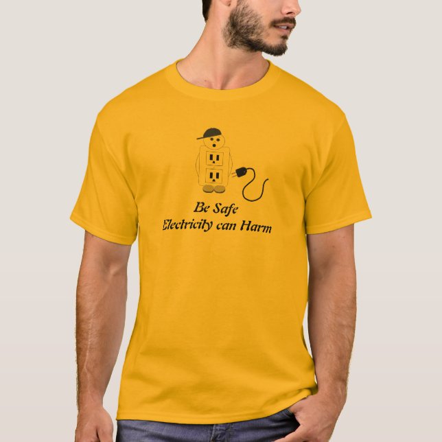 T-shirt Message de sécurité Prise électrique (Devant)
