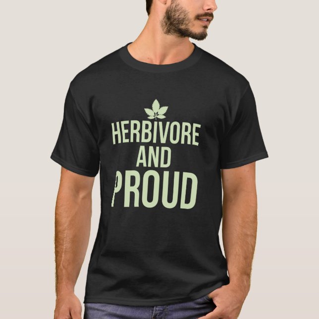 T-shirt Message d'herbivore et de végétarien végan fier (Devant)