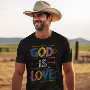 T-shirt Message divin : Dieu est l'amour flèches