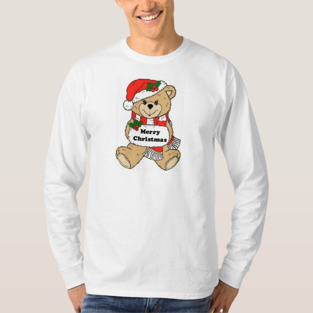 T-shirt Message d'ours de nounours de Noël (Devant)