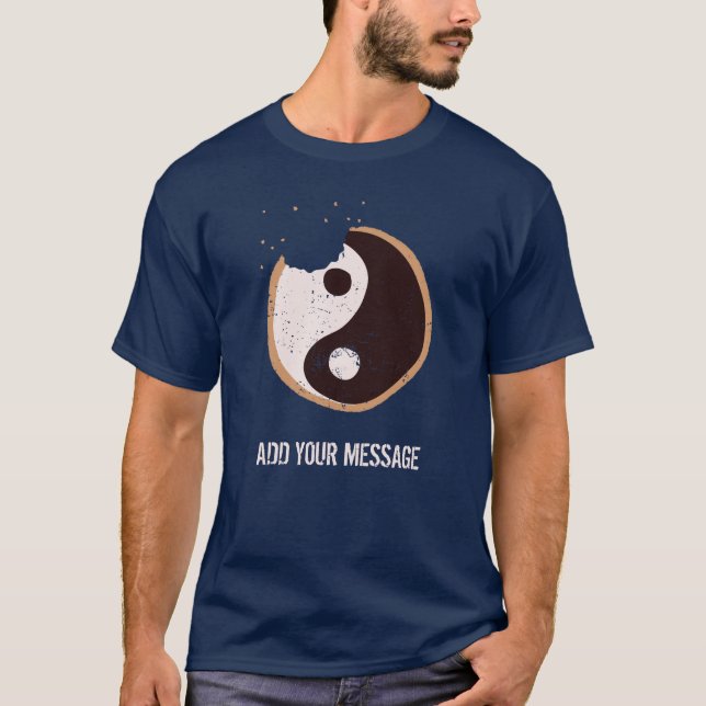 T-shirt Message personnalisé Yin et Yang Cookie noir et bl (Devant)
