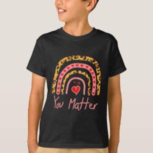 T-shirt Message positif arc-en-ciel léopard Prévention du