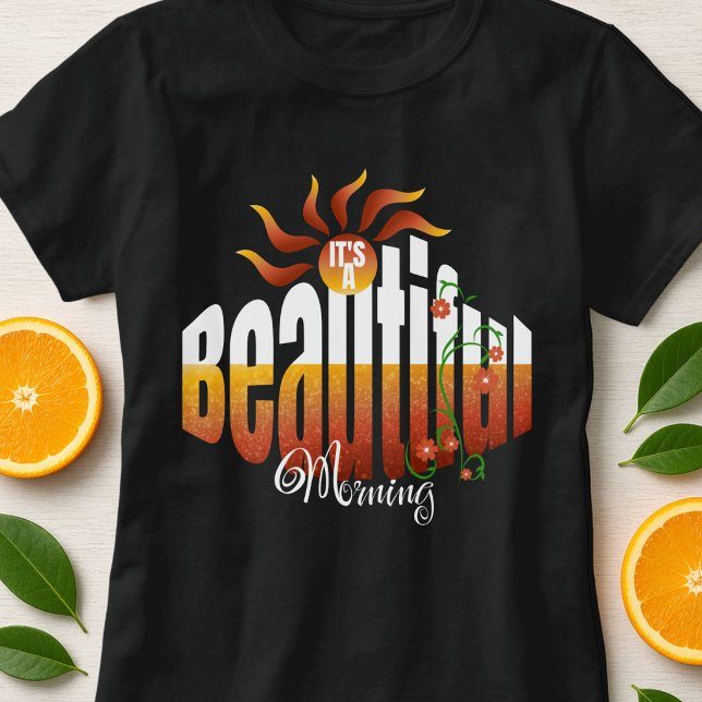 T-shirt Message Positif Lever de Soleil Mignon (Everyday tee with fun, colorful hand drawn accents will make you pop on that next outing.)