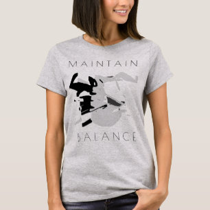 T-shirt Message positif "Maintenir l'équilibre" en gris n