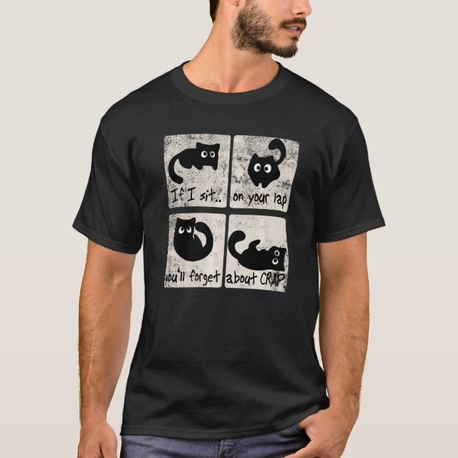 T-shirt Message Upliftant Pour Propriétaire de Chat Si Je  (Devant)