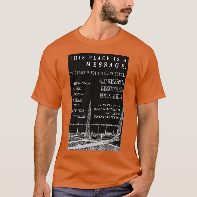 T-shirt messages d'avertissement de déchets nucléaires de  (Devant)