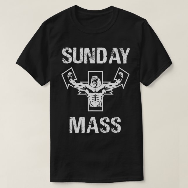 T-shirt Messe du dimanche Jésus Gym (Design devant)