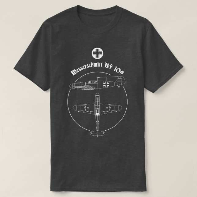 T-shirt Messerschmitt BF 109 ME Warbird Allemand Luftwaffe (Design devant)