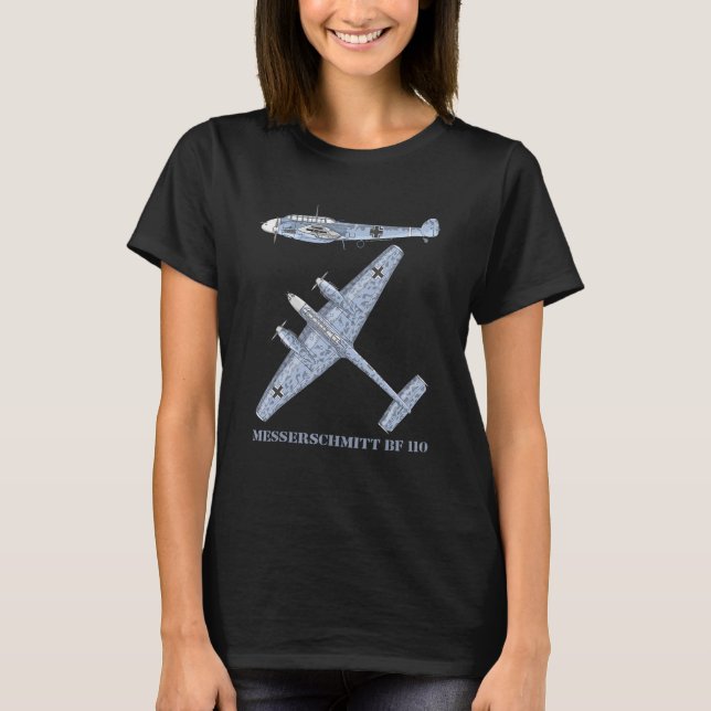 T-shirt Messerschmitt Bf 110 Allemand 2ème guerre mondiale (Devant)