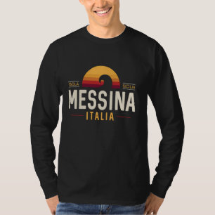 T-shirt Messina Italia Messina Sicile Italie Vague Rétro