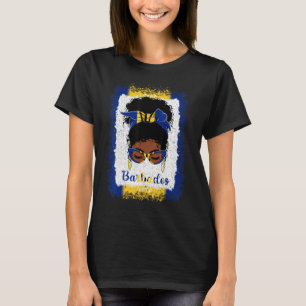 T-shirt Messy Bun Barbados Drapeau Femme Femme Femme Fille