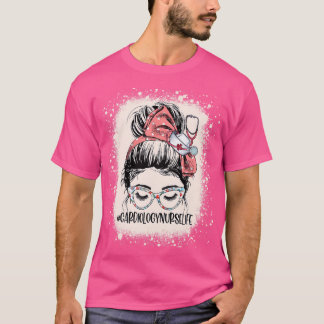 T-shirt Messy Bun Cardiologie Infirmière Vie Cardiaque Doc