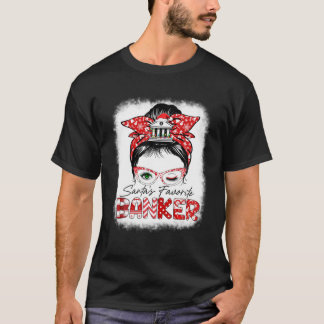 T-shirt Messy Bun Cheveux Arbre de Noël Père Noël Ban Favo