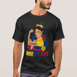 T-shirt Messy Bun Drapeau Colombien Colombie Pour Filles F