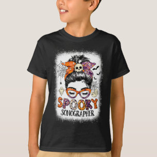 T-shirt Messy Bun Éffrayant Sonographe Amusant Costume d'H