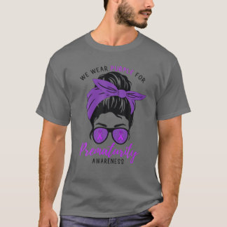 T-shirt Messy Bun Femmes Nous Portons Violet Pour Prématur