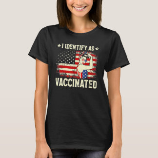 T-shirt Messy Bun I Identifie Comme Vacciné Patriotique Am