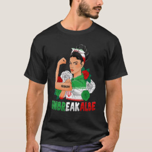 T-shirt Messy Bun Iraniens Drapeau L'Iran Pour Les Filles