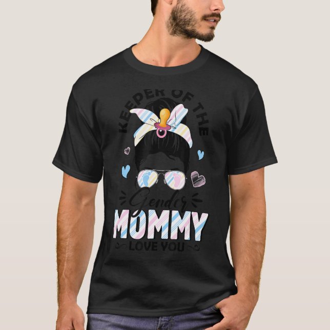 T-shirt Messy Bun Keeper De Genre Maman Vous Aime Genre (Devant)