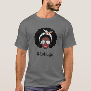 T-shirt Messy Bun Lab Vie Infirmière Merci Noir Histoire M