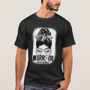 T-shirt Messy Bun Leopard Grey Ribbon Aphasia guerrier