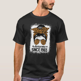 T-shirt Messy Bun Leoprad Magnifique Depuis 1965 57 Ans
