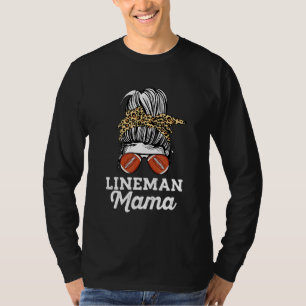 T-shirt Messy Bun Lineman Maman Leopard Motif Offensive Li