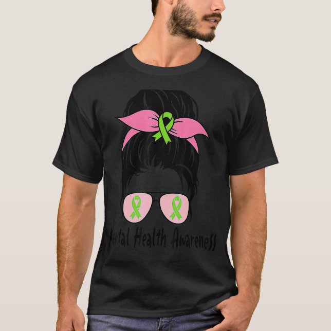 T-shirt Messy Bun Mental Health (Devant)